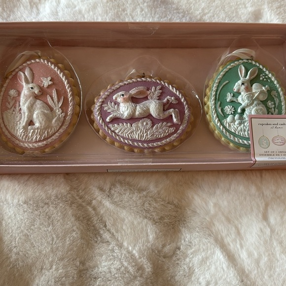 3 Springtime Bunny Ornaments 3D Flowers Butterfly Sparkle - Picture 7 of 10